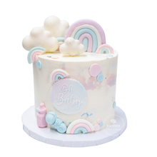 Load image into Gallery viewer, Rainbows & Clouds Gender Reveal Cake