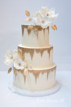 Load image into Gallery viewer, Gold Brushed Wedding Cake