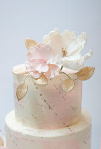 Marble Floral Wedding Cake
