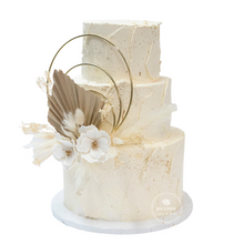 Load image into Gallery viewer, Floral Hoops Wedding Cake