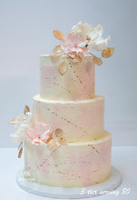 Load image into Gallery viewer, Marble Floral Wedding Cake