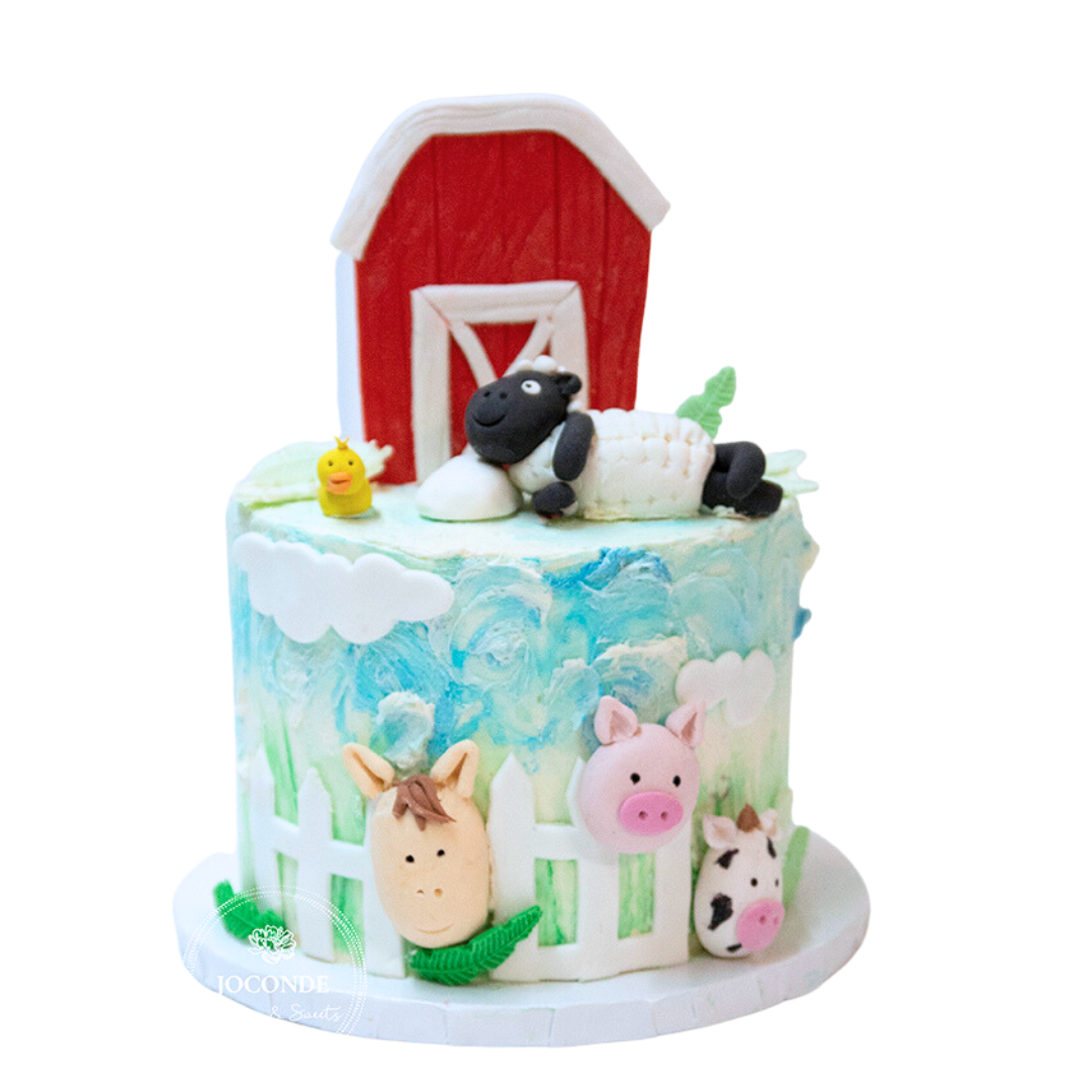 Farm birthday Cake Decorating Photos