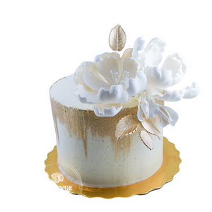 Gold Brushed Floral cake