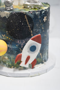 Rocket Ship in Space Cake (Solar System Cake)