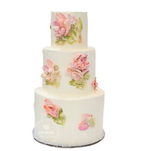 Load image into Gallery viewer, Sculpted Florals Wedding Cake
