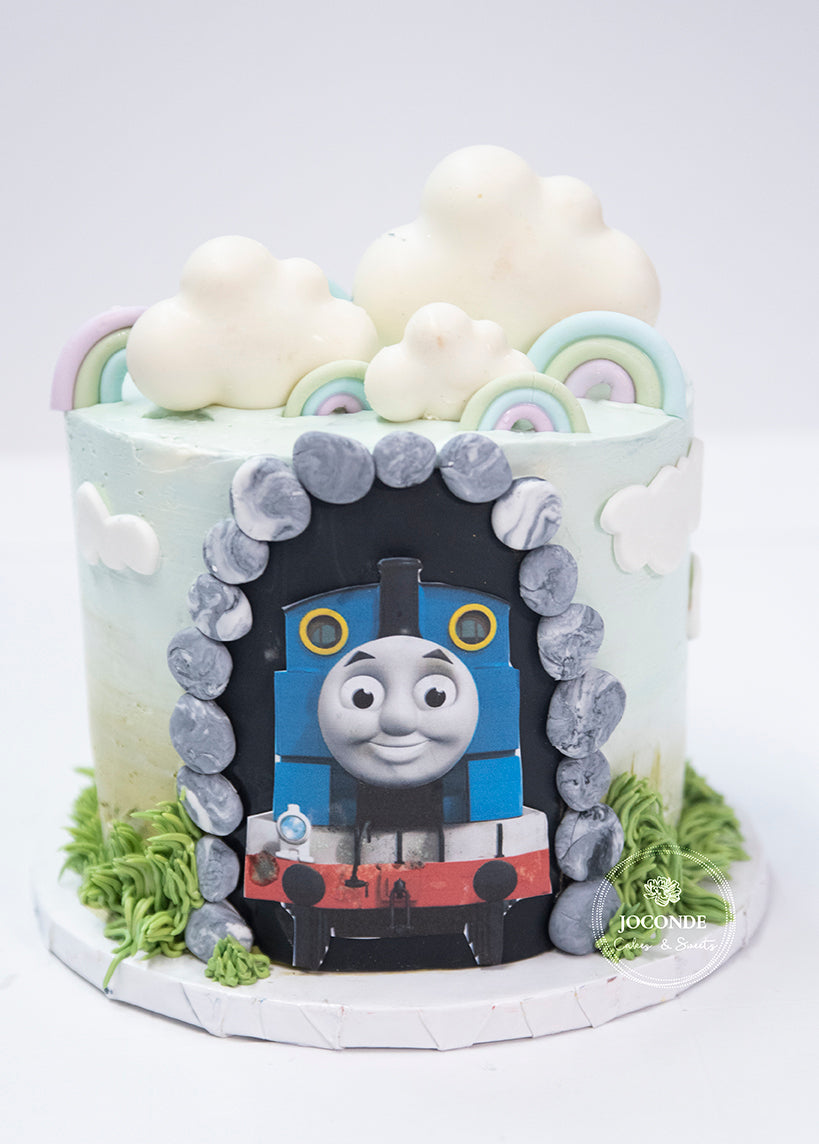 2-tiered Thomas the Train Cake