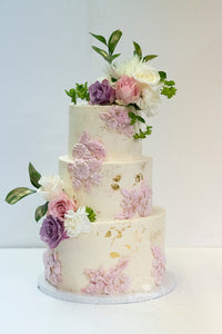 Coloured Bas Relief Wedding Cake
