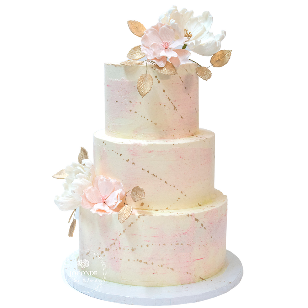 Marble Floral Wedding Cake