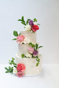 Ribbon Buttercream Wedding Cake