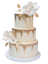Load image into Gallery viewer, Gold Brushed Wedding Cake
