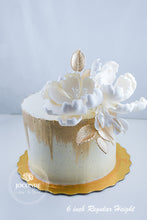 Load image into Gallery viewer, Gold Brushed Floral cake
