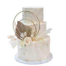 Load image into Gallery viewer, Floral Hoops Wedding Cake

